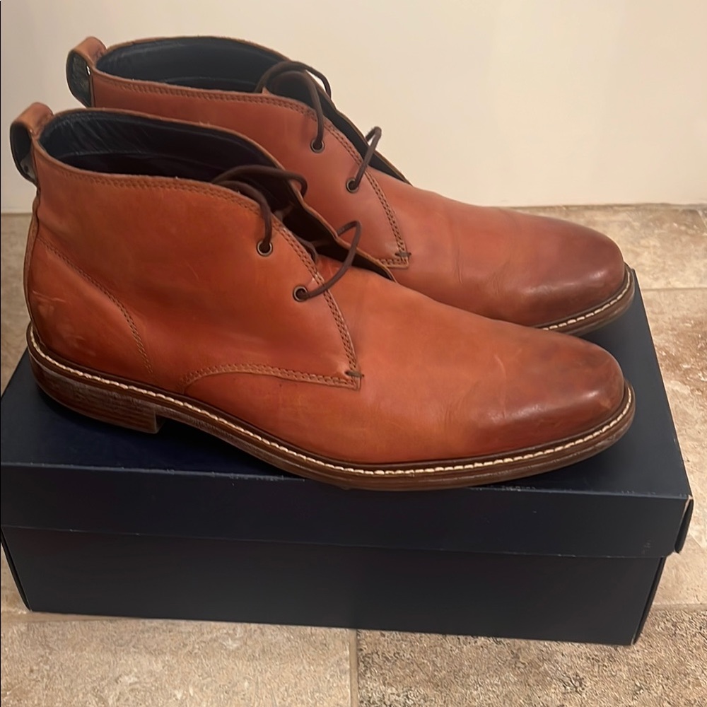 Cole Haan Brown Chukka Boots Smooth Leather